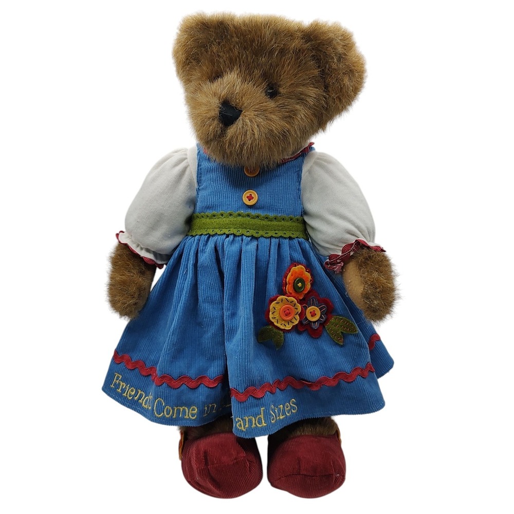 Boyds Bears Kelsey Good Friend Item 4015942 Plush Bear Blue Corduroy Dress 16 In